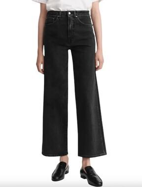 Toteme | Flair Jeans in Grey Washed Black High Waist Crop Flare Jeans 24/32
